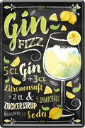 4252024214659 Schilderstore24 Schilderstore24 Blechschilder sind perfekt als Geschenk zu Weihnachten, Geburtstage, Feiern, Partys, Grillabende, Namenstag, Feiertag, Mädelsabend, Hochzeit. Jederzeit stilvoll im Wohnzimmer, Partykeller, Garage, Praxis, Büro, Café, Hauseingang Alkohol Cocktail Likör Sekt Getränk Alkohol promille schnaps saufen cocktails ''Gin Fizz'' 20x30cm