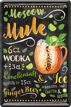 4252024214741 Schilderstore24 Schilderstore24 Blechschilder sind perfekt als Geschenk zu Weihnachten, Geburtstage, Feiern, Partys, Grillabende, Namenstag, Feiertag, Mädelsabend, Hochzeit. Jederzeit stilvoll im Wohnzimmer, Partykeller, Garage, Praxis, Büro, Café, Hauseingang Alkohol Cocktail Likör Sekt Getränk Alkohol promille schnaps saufen cocktails ''Moscow Mule'' 20x30cm