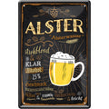 4252024214109	Schilderstore24 Schilderstore24 Blechschilder sind perfekt als Geschenk zu Weihnachten, Geburtstage, Feiern, Partys, Grillabende, Namenstag, Feiertag, Mädelsabend, Hochzeit. Jederzeit stilvoll im Wohnzimmer, Partykeller, Garage, Praxis, Büro, Café, Hauseingang Alkohol Cocktail Bier Sekt Getränk Bier Alkohol schnaps promille tequila   	 ''Alster''		20x30cm