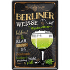 4252024214208 Schilderstore24 	Schilderstore24 Blechschilder sind perfekt als Geschenk zu Weihnachten, Geburtstage, Feiern, Partys, Grillabende, Namenstag, Feiertag, Mädelsabend, Hochzeit. Jederzeit stilvoll im Wohnzimmer, Partykeller, Garage, Praxis, Büro, Café, Hauseingang Alkohol Kasten Bier Saufen Getränk Bier Alkohol schaumkrone promille hopfen ''Berliner Weisse Waldmeister''		20x30cm