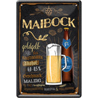 4252024214352 Schilderstore24 	Schilderstore24 Blechschilder sind perfekt als Geschenk zu Weihnachten, Geburtstage, Feiern, Partys, Grillabende, Namenstag, Feiertag, Mädelsabend, Hochzeit. Jederzeit stilvoll im Wohnzimmer, Partykeller, Garage, Praxis, Büro, Café, Hauseingang Alkohol Kasten Bier Saufen Getränk Bier Alkohol schaumkrone promille hopfen ''Maibock''		20x30cm
