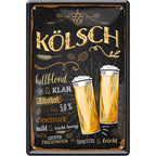 4252024214345 Schilderstore24 	Schilderstore24 Blechschilder sind perfekt als Geschenk zu Weihnachten, Geburtstage, Feiern, Partys, Grillabende, Namenstag, Feiertag, Mädelsabend, Hochzeit. Jederzeit stilvoll im Wohnzimmer, Partykeller, Garage, Praxis, Büro, Café, Hauseingang Alkohol Kasten Bier Saufen Getränk Bier Alkohol schaumkrone promille hopfen ''Kölsch (zwei Gläser)''		20x30cm