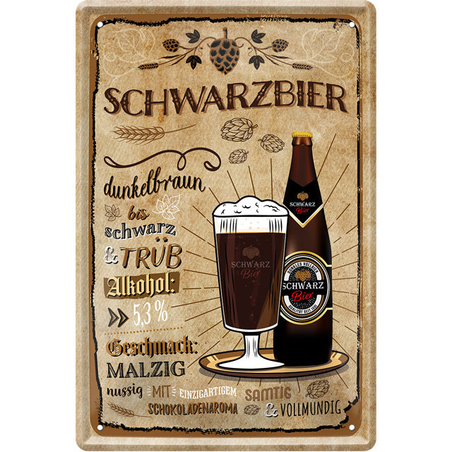4252024214468 Schilderstore24 Schilderstore24 Blechschilder sind perfekt als Geschenk zu Weihnachten, Geburtstage, Feiern, Partys, Grillabende, Namenstag, Feiertag, Mädelsabend, Hochzeit. Jederzeit stilvoll im Wohnzimmer, Partykeller, Garage, Praxis, Büro, Café, Hauseingang Alkohol Kasten Bier Saufen Getränk Bier Alkohol schaumkrone promille hopfen	 ''Schwarzbier 53%''		20x30cm