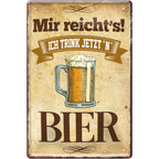 4252024214383 Schilderstore24 	Schilderstore24 Blechschilder sind perfekt als Geschenk zu Weihnachten, Geburtstage, Feiern, Partys, Grillabende, Namenstag, Feiertag, Mädelsabend, Hochzeit. Jederzeit stilvoll im Wohnzimmer, Partykeller, Garage, Praxis, Büro, Café, Hauseingang Alkohol Kasten Bier Saufen Getränk Bier Alkohol schaumkrone promille hopfen ''Mir reicht´s! Bier''		20x30cm