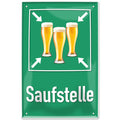 4252024214444 Schilderstore24 	Schilderstore24 Blechschilder sind perfekt als Geschenk zu Weihnachten, Geburtstage, Feiern, Partys, Grillabende, Namenstag, Feiertag, Mädelsabend, Hochzeit. Jederzeit stilvoll im Wohnzimmer, Partykeller, Garage, Praxis, Büro, Café, Hauseingang Alkohol Kasten Bier Saufen Getränk Bier Alkohol schaumkrone promille hopfen ''Saufstelle''		20x30cm