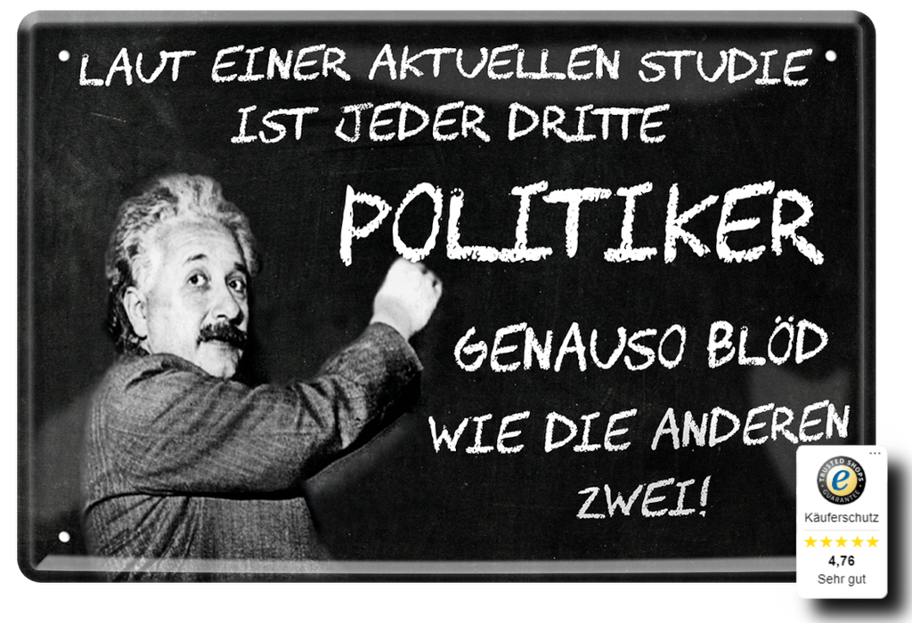 Blechschilder ''Albert Einstein 2 von 4'' 20x30cm diverse Varianten vom beliebten Physiker