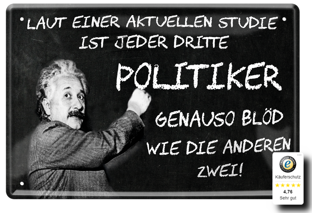 Blechschilder ''Albert Einstein 2 von 4'' 20x30cm diverse Varianten vom beliebten Physiker