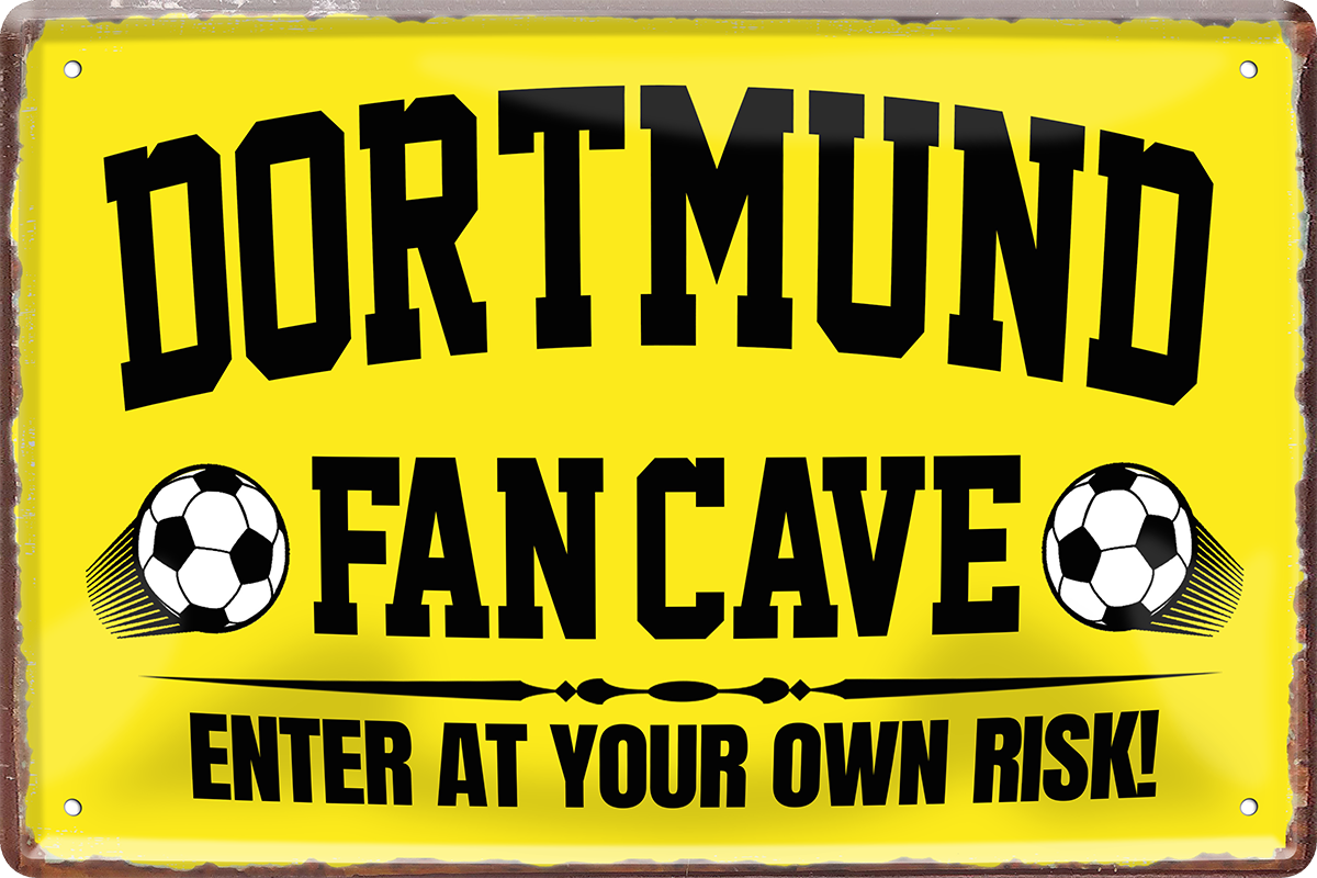 4252024216905	Schilderstore24 	 ''Dortmund Fan Cave'' Schilderstore24 Blechschilder sind perfekt als Geschenk zu Weihnachten, Geburtstage, Feiern, Partys, Grillabende, Namenstag, Feiertag, Mädelsabend, Hochzeit. Jederzeit stilvoll im Wohnzimmer, Partykeller, Garage, Praxis, Büro, Café, Hauseingang Fußball Mannschaft Verein Bolzen Ball sport liga kicken stadion freizeit