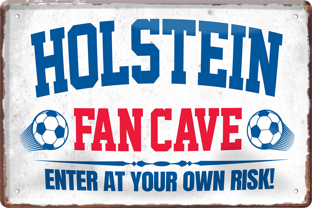 4252024217049	Schilderstore24 	 ''Holstein Fan Cave'' Schilderstore24 Blechschilder sind perfekt als Geschenk zu Weihnachten, Geburtstage, Feiern, Partys, Grillabende, Namenstag, Feiertag, Mädelsabend, Hochzeit. Jederzeit stilvoll im Wohnzimmer, Partykeller, Garage, Praxis, Büro, Café, Hauseingang Fußball Mannschaft Verein Bolzen Ball sport liga kicken stadion freizeit
