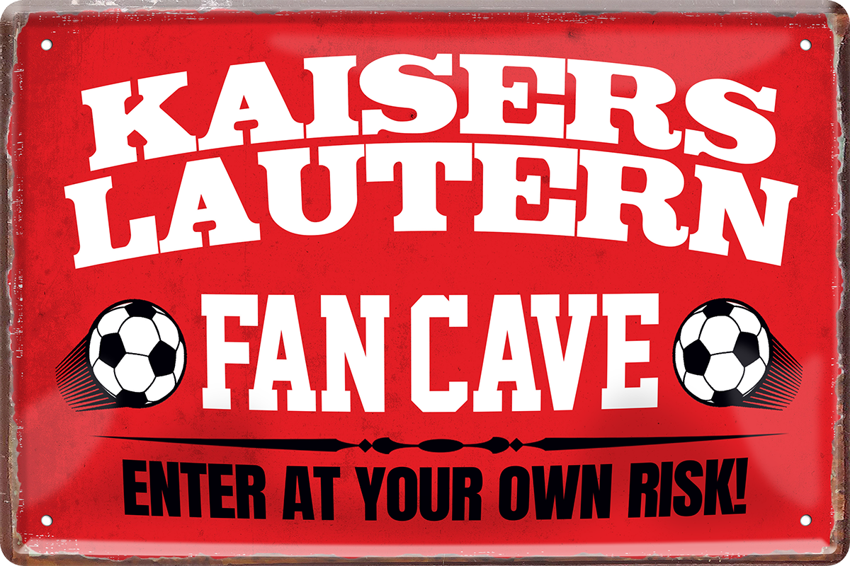 4252024217063	Schilderstore24 	 ''Kaiserslautern Fan Cave'' Schilderstore24 Blechschilder sind perfekt als Geschenk zu Weihnachten, Geburtstage, Feiern, Partys, Grillabende, Namenstag, Feiertag, Mädelsabend, Hochzeit. Jederzeit stilvoll im Wohnzimmer, Partykeller, Garage, Praxis, Büro, Café, Hauseingang Fußball Mannschaft Verein Bolzen Ball sport liga kicken stadion freizeit