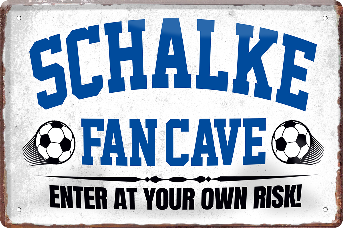 4252024217254	Schilderstore24 	 ''Schalke Fan Cave'' Schilderstore24 Blechschilder sind perfekt als Geschenk zu Weihnachten, Geburtstage, Feiern, Partys, Grillabende, Namenstag, Feiertag, Mädelsabend, Hochzeit. Jederzeit stilvoll im Wohnzimmer, Partykeller, Garage, Praxis, Büro, Café, Hauseingang Fußball Mannschaft Verein Bolzen Ball sport liga kicken stadion freizeit