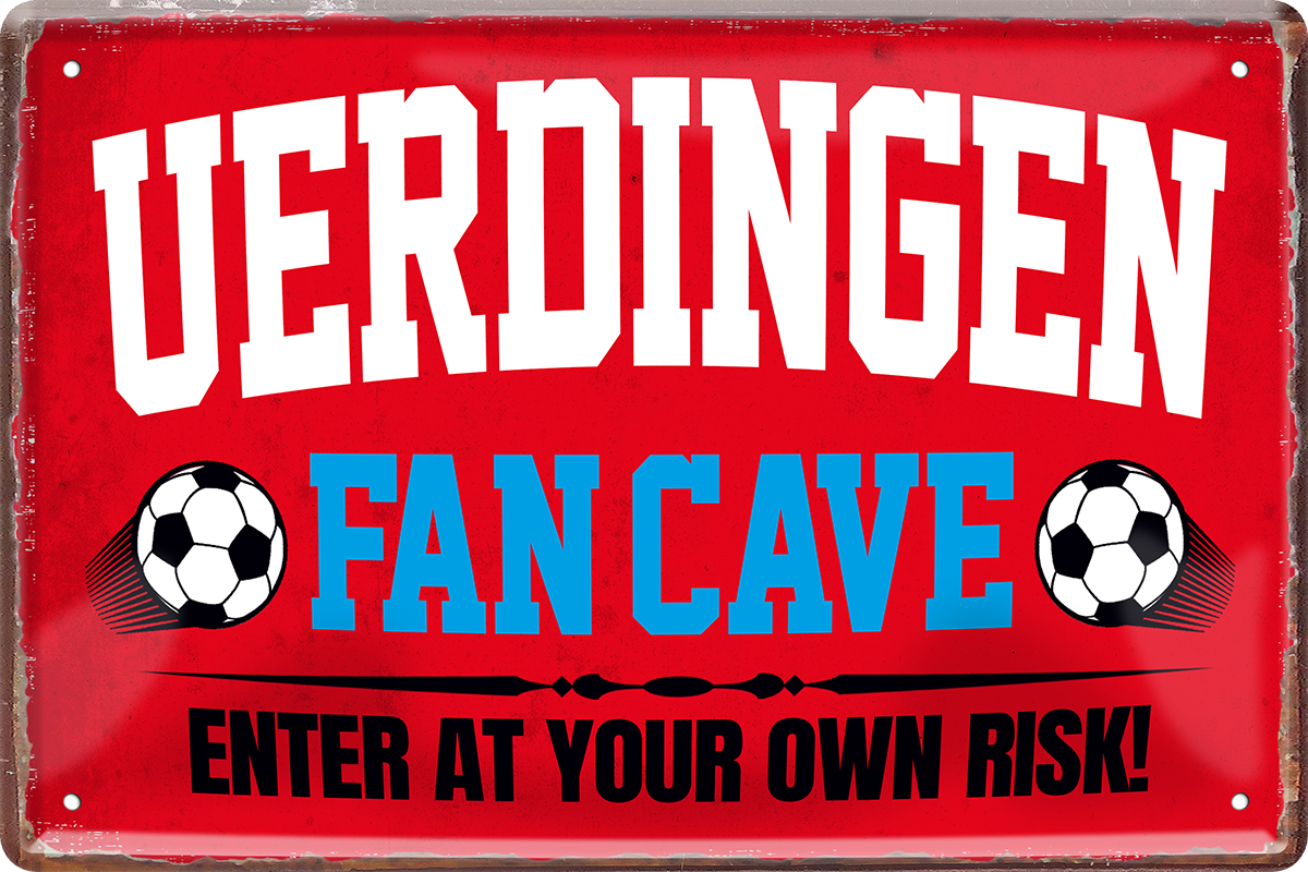 4252024217292	Schilderstore24 	 ''Uerdingen Fan Cave'' Schilderstore24 Blechschilder sind perfekt als Geschenk zu Weihnachten, Geburtstage, Feiern, Partys, Grillabende, Namenstag, Feiertag, Mädelsabend, Hochzeit. Jederzeit stilvoll im Wohnzimmer, Partykeller, Garage, Praxis, Büro, Café, Hauseingang Fußball Mannschaft Verein Bolzen Ball sport liga kicken stadion freizeit