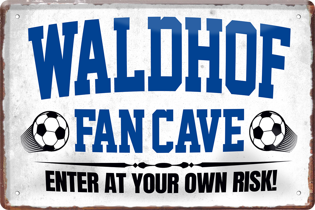 4252024217339	Schilderstore24 	 ''Waldhof Fan Cave'' Schilderstore24 Blechschilder sind perfekt als Geschenk zu Weihnachten, Geburtstage, Feiern, Partys, Grillabende, Namenstag, Feiertag, Mädelsabend, Hochzeit. Jederzeit stilvoll im Wohnzimmer, Partykeller, Garage, Praxis, Büro, Café, Hauseingang Fußball Mannschaft Verein Bolzen Ball sport liga kicken stadion freizeit