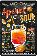 4252024214826	Schilderstore24 	 ''Aperol Sour''Geschenk Weihnachten, Geburtstage, Feiern, Partys, Grillabende, Namenstag, Feiertag, Mädelsabend, Hochzeit Wohnzimmer, Partykeller, Garage, Praxis, Büro, Café, Hauseingang Alkohol Cocktail Likör Sekt Getränk Alkohol promille schnaps saufen cocktails