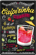 4252024236088		 ''Caipirinha Strawberry'' Schilderstore24 Blechschilder sind perfekt als Geschenk zu Weihnachten, Geburtstage, Feiern, Partys, Grillabende, Namenstag, Feiertag, Mädelsabend, Hochzeit. Jederzeit stilvoll im Wohnzimmer, Partykeller, Garage, Praxis, Büro, Café, Hauseingang Alkohol Cocktail Likör Sekt Getränk Alkohol promille schnaps saufen cocktails