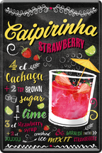 4252024236088		 ''Caipirinha Strawberry'' Schilderstore24 Blechschilder sind perfekt als Geschenk zu Weihnachten, Geburtstage, Feiern, Partys, Grillabende, Namenstag, Feiertag, Mädelsabend, Hochzeit. Jederzeit stilvoll im Wohnzimmer, Partykeller, Garage, Praxis, Büro, Café, Hauseingang Alkohol Cocktail Likör Sekt Getränk Alkohol promille schnaps saufen cocktails