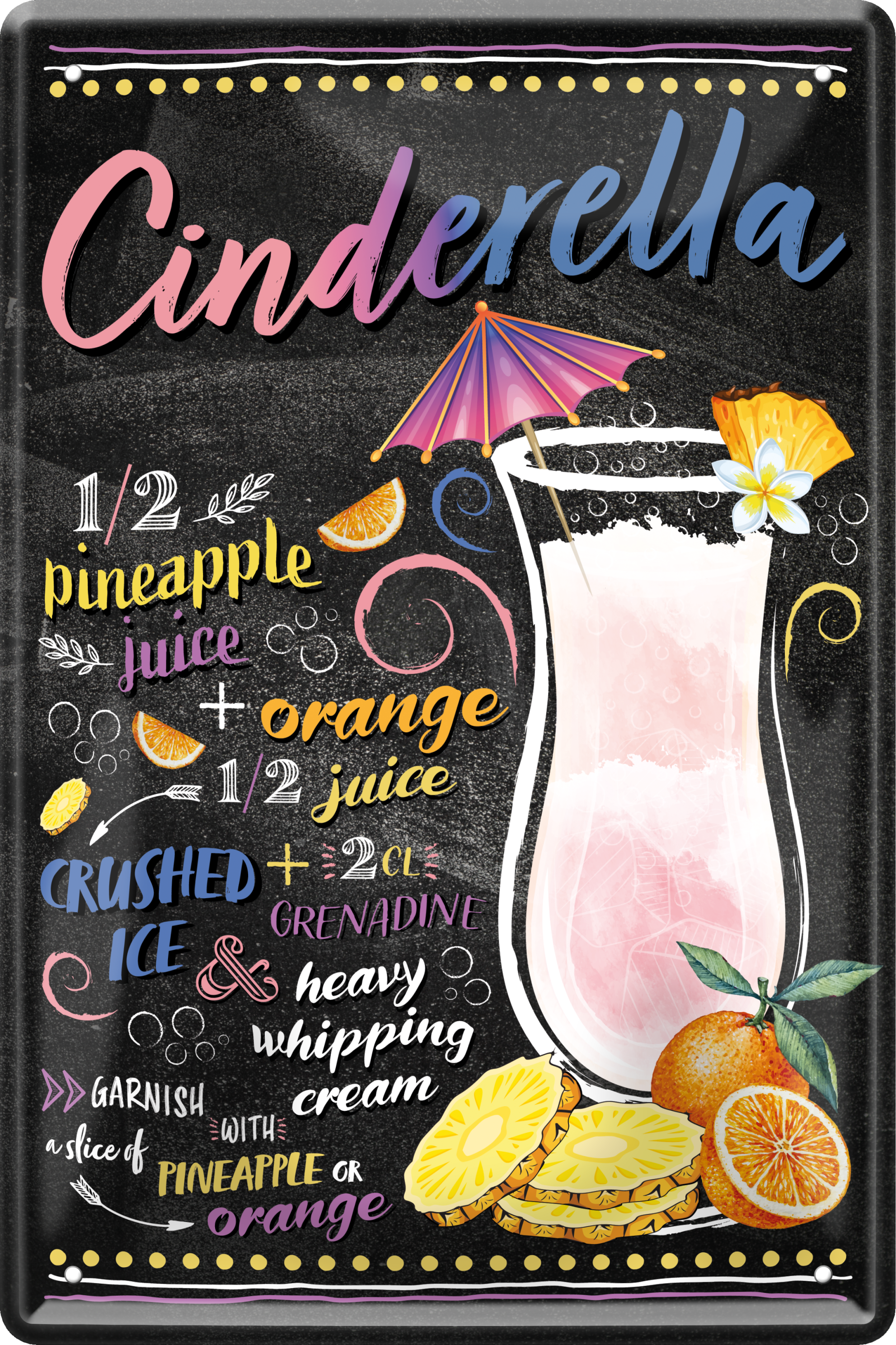 4252024236095		 ''Cinderella'' Schilderstore24 Blechschilder sind perfekt als Geschenk zu Weihnachten, Geburtstage, Feiern, Partys, Grillabende, Namenstag, Feiertag, Mädelsabend, Hochzeit. Jederzeit stilvoll im Wohnzimmer, Partykeller, Garage, Praxis, Büro, Café, Hauseingang Alkohol Cocktail Likör Sekt Getränk Alkohol promille schnaps saufen cocktails
