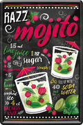 4252024236132		 ''Razz Mojito'' Schilderstore24 Blechschilder sind perfekt als Geschenk zu Weihnachten, Geburtstage, Feiern, Partys, Grillabende, Namenstag, Feiertag, Mädelsabend, Hochzeit. Jederzeit stilvoll im Wohnzimmer, Partykeller, Garage, Praxis, Büro, Café, Hauseingang Alkohol Cocktail Likör Sekt Getränk Alkohol promille schnaps saufen cocktails