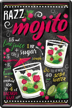 4252024236132		 ''Razz Mojito'' Schilderstore24 Blechschilder sind perfekt als Geschenk zu Weihnachten, Geburtstage, Feiern, Partys, Grillabende, Namenstag, Feiertag, Mädelsabend, Hochzeit. Jederzeit stilvoll im Wohnzimmer, Partykeller, Garage, Praxis, Büro, Café, Hauseingang Alkohol Cocktail Likör Sekt Getränk Alkohol promille schnaps saufen cocktails