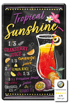 Blechschilder ''Cocktailrezepte 5 von 5'' Caipi 28, Cinderella, Pornstar, Tropical Sunshine uvm. 20x30cm