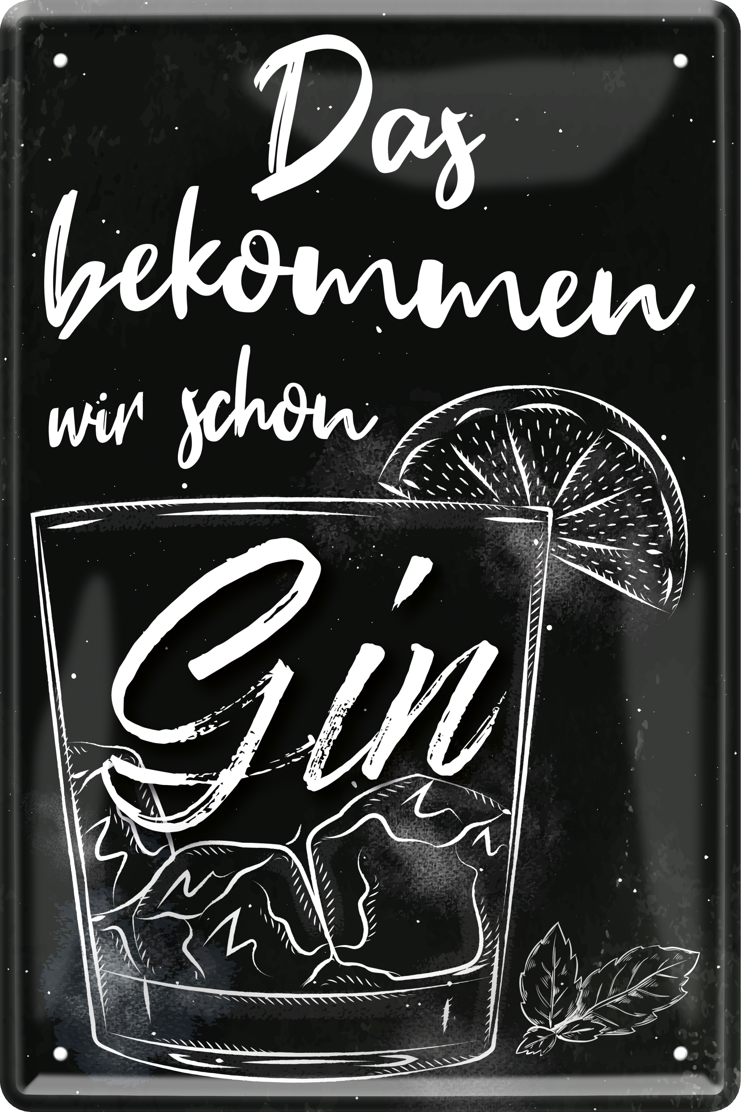 4252024236118		 ''Das bekommen wir schon Gin (schwarz)'' Schilderstore24 Blechschilder sind perfekt als Geschenk zu Weihnachten, Geburtstage, Feiern, Partys, Grillabende, Namenstag, Feiertag, Mädelsabend, Hochzeit. Jederzeit stilvoll im Wohnzimmer, Partykeller, Garage, Praxis, Büro, Café, Hauseingang Alkohol Cocktail Likör Sekt Getränk Alkohol promille schnaps saufen cocktails