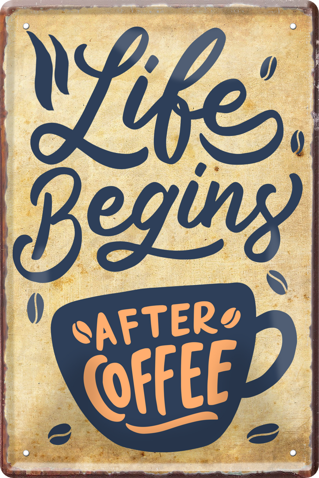 4252024236330		 ''Life begins after coffee (große Tasse)'' Schilderstore24 Blechschilder sind perfekt als Geschenk zu Weihnachten, Geburtstage, Feiern, Partys, Grillabende, Namenstag, Feiertag, Mädelsabend, Hochzeit. Jederzeit stilvoll im Wohnzimmer, Partykeller, Garage, Praxis, Büro, Café, Hauseingang Lebensmittel Kaffee Kuchen Sucht café coffee kaffeemaschine getränk essen