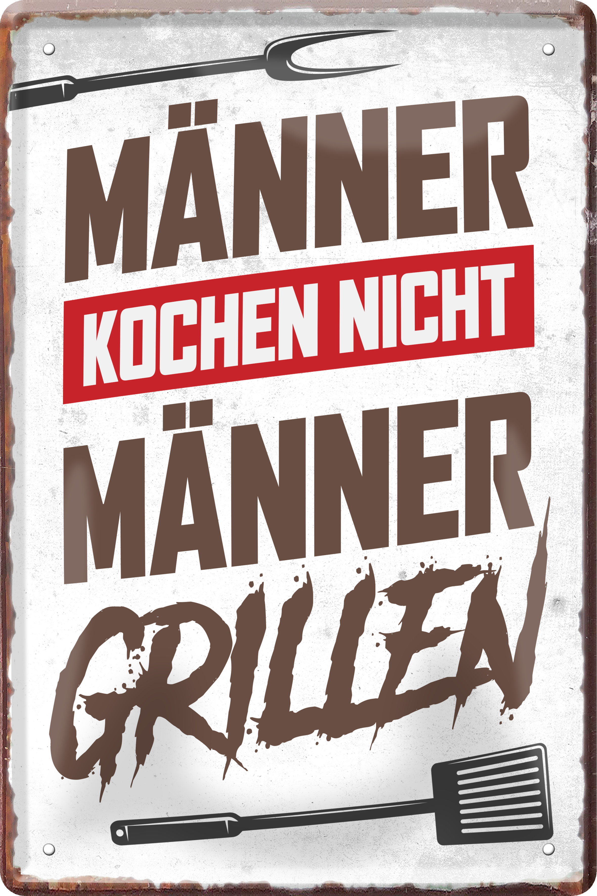 4252024236187		 ''Männer kochen nicht Männer grillen'' Schilderstore24 Blechschilder sind perfekt als Geschenk zu Weihnachten, Geburtstage, Feiern, Partys, Grillabende, Namenstag, Feiertag, Mädelsabend, Hochzeit. Jederzeit stilvoll im Wohnzimmer, Partykeller, Garage, Praxis, Büro, Café, Hauseingang Lebensmittel Kaffee Kuchen Tee Grill crepes teigware süßigkeit essen grill wurst