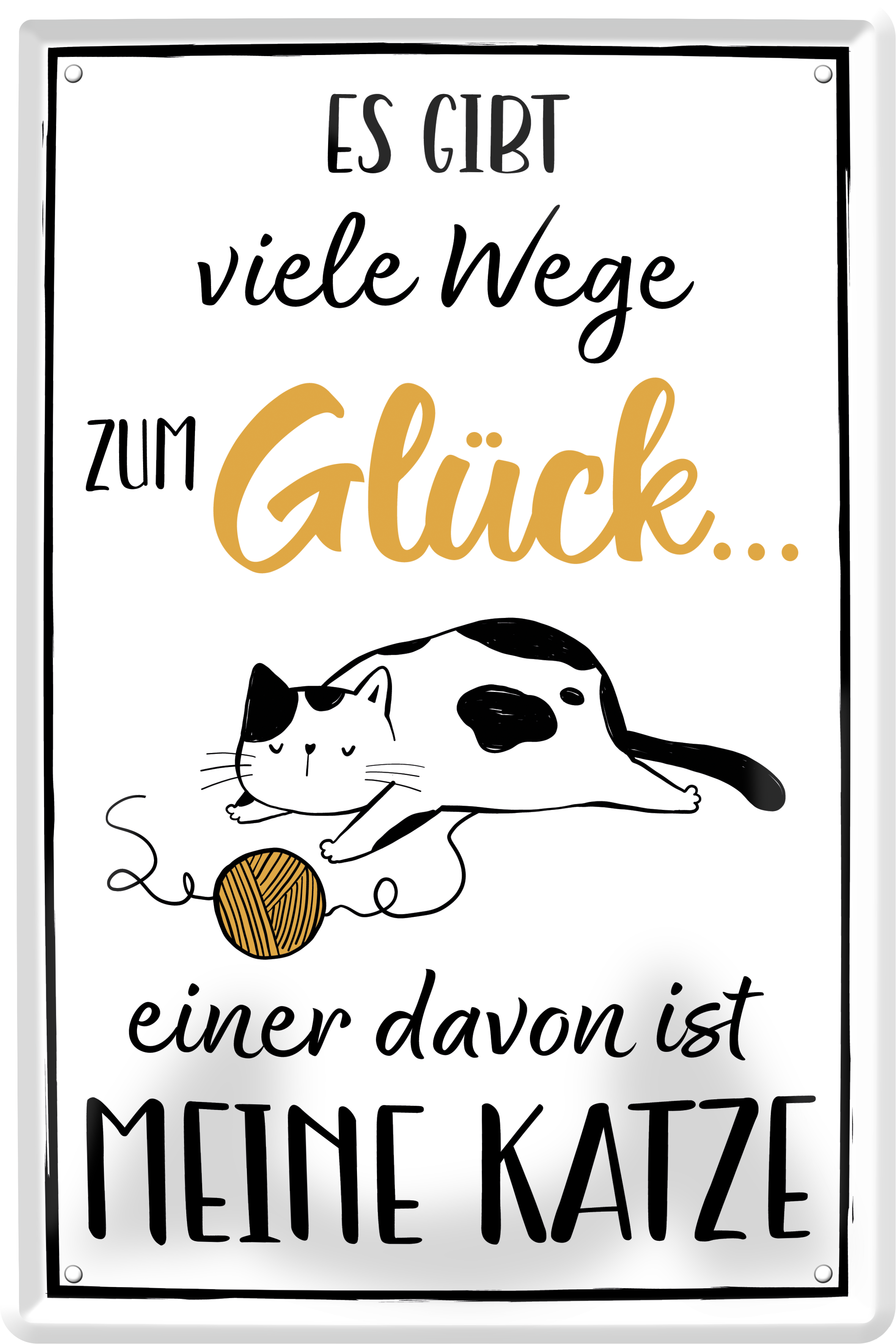 4252024236279		 ''Es gibt viele Wege zum Glück Katze'' Schilderstore24 Blechschilder sind perfekt als Geschenk zu Weihnachten, Geburtstage, Feiern, Partys, Grillabende, Namenstag, Feiertag, Mädelsabend, Hochzeit Wohnzimmer, Partykeller, Garage, Praxis, Büro, Café, Hauseingang Haustier Tier Freund knuddelig Zuhause Katze Hund Hamster Meerschwein haustier