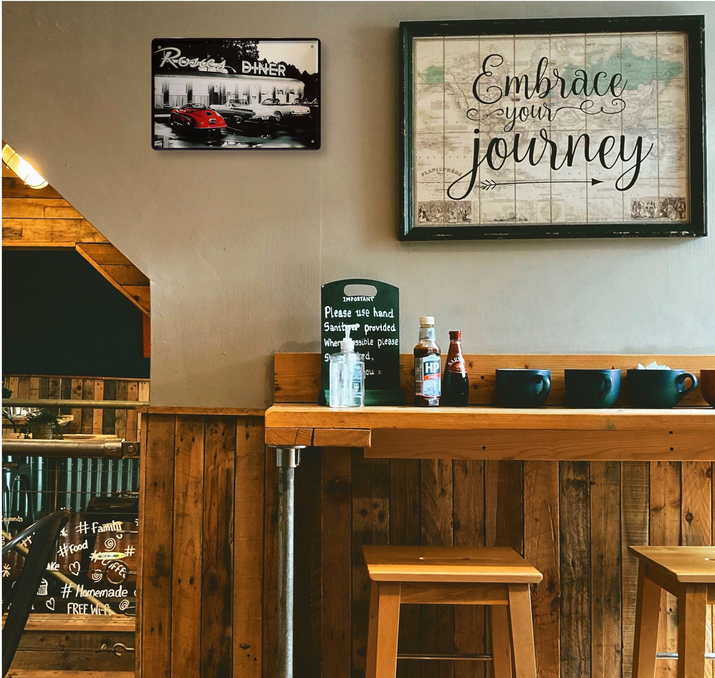 Blechschild ''Rosies Diner'' 20x30cm