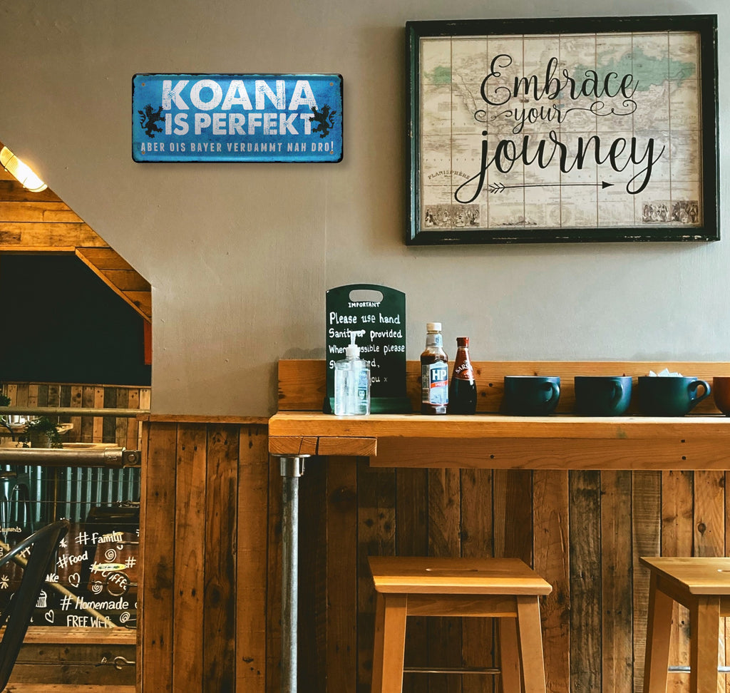 Tin sign ''Koana is perfect'' 28x12cm