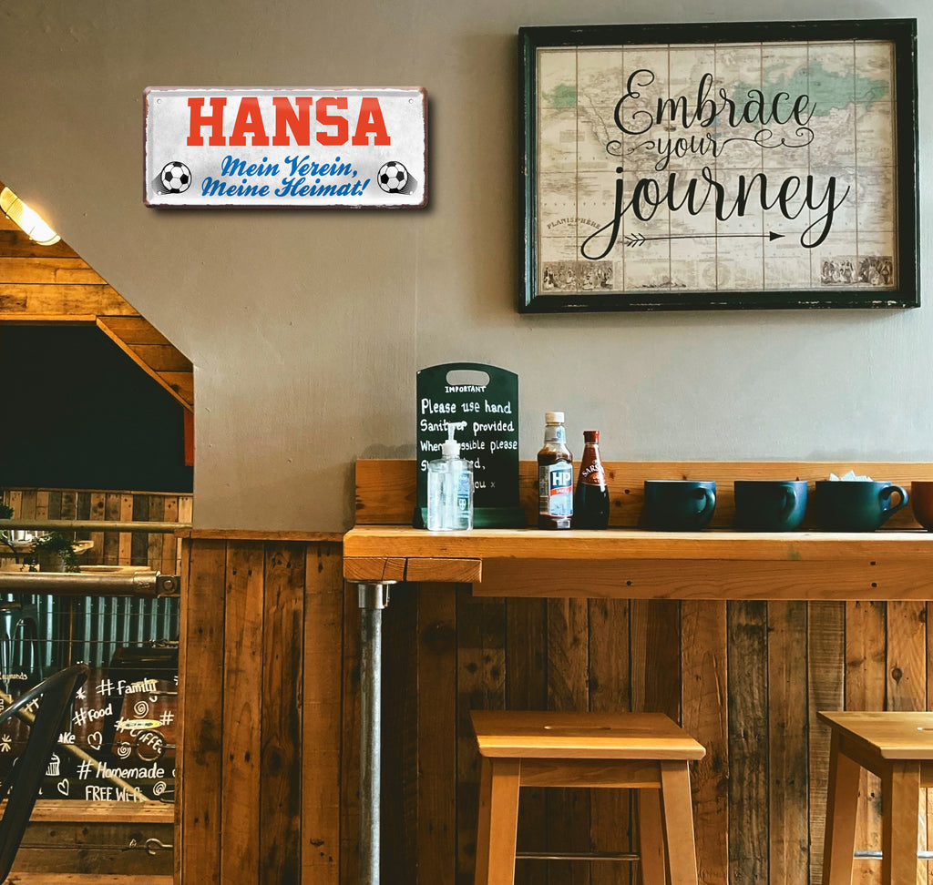 Blechschild ''Hansa Mein Verein, meine Heimat'' 28x12cm