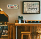 Tin sign "The dog is harmless, beware of the neighbors" 28x12cm