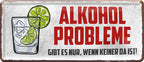 4252024222258 Schilderstore24 Schilderstore24 Blechschilder sind perfekt als Geschenk zu Weihnachten, Geburtstage, Feiern, Partys, Grillabende, Namenstag, Feiertag, Mädelsabend, Hochzeit. Jederzeit stilvoll im Wohnzimmer, Partykeller, Garage, Praxis, Büro, Café, Hauseingang Alkohol Cocktail Bier Sekt Getränk Bier Alkohol schnaps promille tequila   	 ''Alkohol Probleme (rote Schrift)''		28x12cm