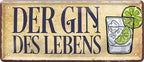 4252024222272 Schilderstore24 	Schilderstore24 Blechschilder sind perfekt als Geschenk zu Weihnachten, Geburtstage, Feiern, Partys, Grillabende, Namenstag, Feiertag, Mädelsabend, Hochzeit. Jederzeit stilvoll im Wohnzimmer, Partykeller, Garage, Praxis, Büro, Café, Hauseingang Alkohol Cocktail Bier Sekt Getränk Bier Alkohol schnaps promille tequila    ''Der Gin des Lebens''		28x12cm