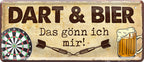 4252024223200 Schilderstore24 	Schilderstore24 Blechschilder sind perfekt als Geschenk zu Weihnachten, Geburtstage, Feiern, Partys, Grillabende, Namenstag, Feiertag, Mädelsabend, Hochzeit. Jederzeit stilvoll im Wohnzimmer, Partykeller, Garage, Praxis, Büro, Café, Hauseingang Alkohol Kasten Bier Saufen Getränk Bier Alkohol schaumkrone promille hopfen ''Dart & Bier Das gönn ich mir (braun)''		28x12cm