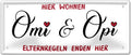 4252024224740 Schilderstore24 Schilderstore24 Blechschilder sind perfekt als Geschenk zu Weihnachten, Geburtstage, Feiern, Partys, Grillabende, Namenstag, Feiertag, Mädelsabend, Hochzeit. Jederzeit stilvoll im Wohnzimmer, Partykeller, Garage, Praxis, Büro, Café, Hauseingang Familie Zuhause Eltern Geschwister oma opa familie mama papa geschwister	 ''Hier wohnen Omi & Opi''		28x12cm