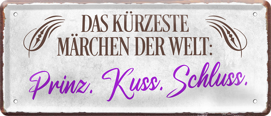 4252024239041		 ''Das kürzeste Märchen der Welt. Kuss'' Schilderstore24 Blechschilder sind perfekt als Geschenk zu Weihnachten, Geburtstage, Feiern, Partys, Grillabende, Namenstag, Feiertag, Mädelsabend, Hochzeit. Jederzeit stilvoll im Wohnzimmer, Partykeller, Garage, Praxis, Büro, Café, Hauseingang Sex Anzüglich Zweideutig Romantik Brüste sinnlich schnulzig romantisch versaut pinup