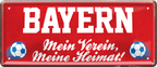 4252024237993		 ''Bayern Mein Verein, meine Heimat'' Schilderstore24 Blechschilder sind perfekt als Geschenk zu Weihnachten, Geburtstage, Feiern, Partys, Grillabende, Namenstag, Feiertag, Mädelsabend, Hochzeit. Jederzeit stilvoll im Wohnzimmer, Partykeller, Garage, Praxis, Büro, Café, Hauseingang Fußball Mannschaft Verein Bolzen Ball sport liga kicken stadion freizeit
