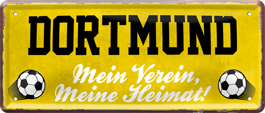 4252024238129		 ''Dortmund Mein Verein, meine Heimat'' Schilderstore24 Blechschilder sind perfekt als Geschenk zu Weihnachten, Geburtstage, Feiern, Partys, Grillabende, Namenstag, Feiertag, Mädelsabend, Hochzeit. Jederzeit stilvoll im Wohnzimmer, Partykeller, Garage, Praxis, Büro, Café, Hauseingang Fußball Mannschaft Verein Bolzen Ball sport liga kicken stadion freizeit