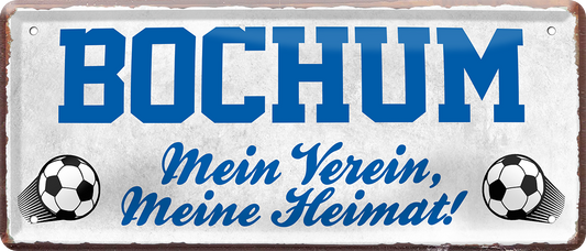 4252024238082		 ''Bochum Mein Verein, meine Heimat'' Schilderstore24 Blechschilder sind perfekt als Geschenk zu Weihnachten, Geburtstage, Feiern, Partys, Grillabende, Namenstag, Feiertag, Mädelsabend, Hochzeit. Jederzeit stilvoll im Wohnzimmer, Partykeller, Garage, Praxis, Büro, Café, Hauseingang Fußball Mannschaft Verein Bolzen Ball sport liga kicken stadion freizeit