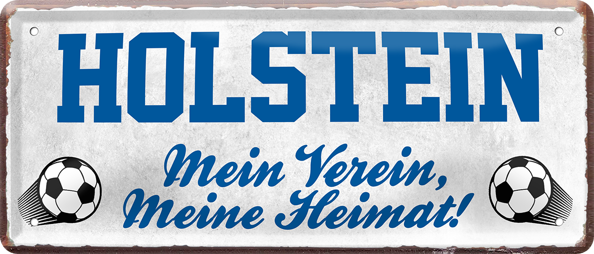 4252024238280	Schilderstore24 Blechschilder sind perfekt als Geschenk zu Weihnachten, Geburtstage, Feiern, Partys, Grillabende, Namenstag, Feiertag, Mädelsabend, Hochzeit. Jederzeit stilvoll im Wohnzimmer, Partykeller, Garage, Praxis, Büro, Café, Hauseingang Fußball Mannschaft Verein Bolzen Ball sport liga kicken stadion freizeit 	 ''Holstein Mein Verein, meine Heimat''