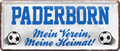 4252024238426		 ''Paderborn Mein Verein, meine Heimat'' Schilderstore24 Blechschilder sind perfekt als Geschenk zu Weihnachten, Geburtstage, Feiern, Partys, Grillabende, Namenstag, Feiertag, Mädelsabend, Hochzeit. Jederzeit stilvoll im Wohnzimmer, Partykeller, Garage, Praxis, Büro, Café, Hauseingang Fußball Mannschaft Verein Bolzen Ball sport liga kicken stadion freizeit