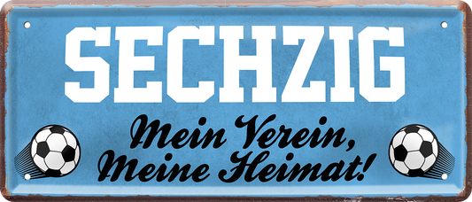 4252024238471		 ''Sechzig Mein Verein, meine Heimat'' Schilderstore24 Blechschilder sind perfekt als Geschenk zu Weihnachten, Geburtstage, Feiern, Partys, Grillabende, Namenstag, Feiertag, Mädelsabend, Hochzeit. Jederzeit stilvoll im Wohnzimmer, Partykeller, Garage, Praxis, Büro, Café, Hauseingang Fußball Mannschaft Verein Bolzen Ball sport liga kicken stadion freizeit