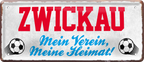 4252024238600		 ''Zwickau Mein Verein, meine Heimat'' Schilderstore24 Blechschilder sind perfekt als Geschenk zu Weihnachten, Geburtstage, Feiern, Partys, Grillabende, Namenstag, Feiertag, Mädelsabend, Hochzeit. Jederzeit stilvoll im Wohnzimmer, Partykeller, Garage, Praxis, Büro, Café, Hauseingang Fußball Mannschaft Verein Bolzen Ball sport liga kicken stadion freizeit