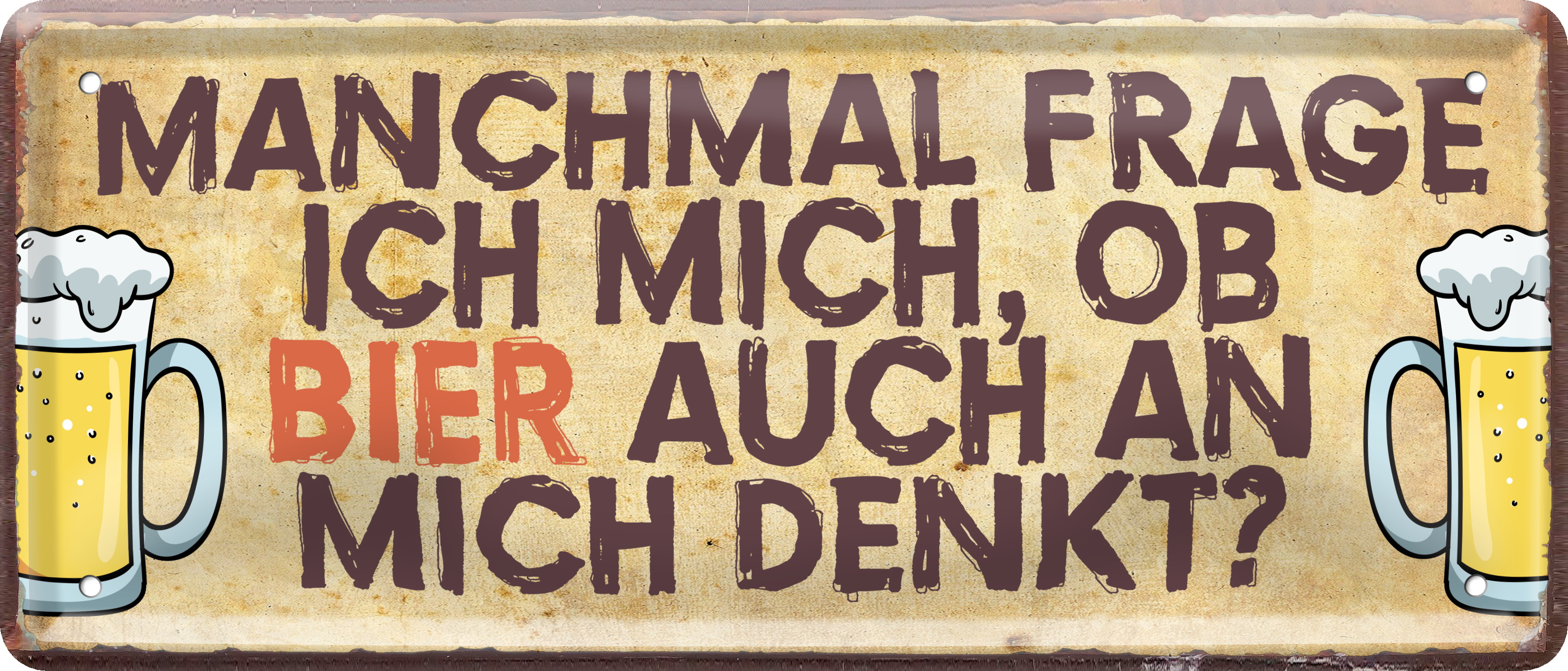 4252024237214		 ''Manchmal frage ich mich, ob Bier'' Schilderstore24 Blechschilder sind perfekt als Geschenk zu Weihnachten, Geburtstage, Feiern, Partys, Grillabende, Namenstag, Feiertag, Mädelsabend, Hochzeit. Jederzeit stilvoll im Wohnzimmer, Partykeller, Garage, Praxis, Büro, Café, Hauseingang Alkohol Kasten Bier Saufen Getränk Bier Alkohol schaumkrone promille hopfen