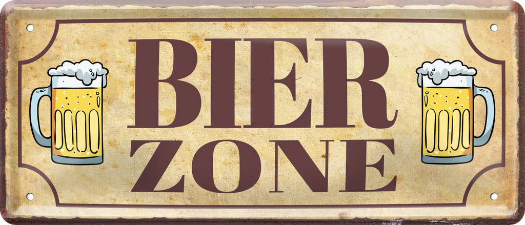 4252024237160		 ''Bierzone'' Schilderstore24 Blechschilder sind perfekt als Geschenk zu Weihnachten, Geburtstage, Feiern, Partys, Grillabende, Namenstag, Feiertag, Mädelsabend, Hochzeit. Jederzeit stilvoll im Wohnzimmer, Partykeller, Garage, Praxis, Büro, Café, Hauseingang Alkohol Kasten Bier Saufen Getränk Bier Alkohol schaumkrone promille hopfen