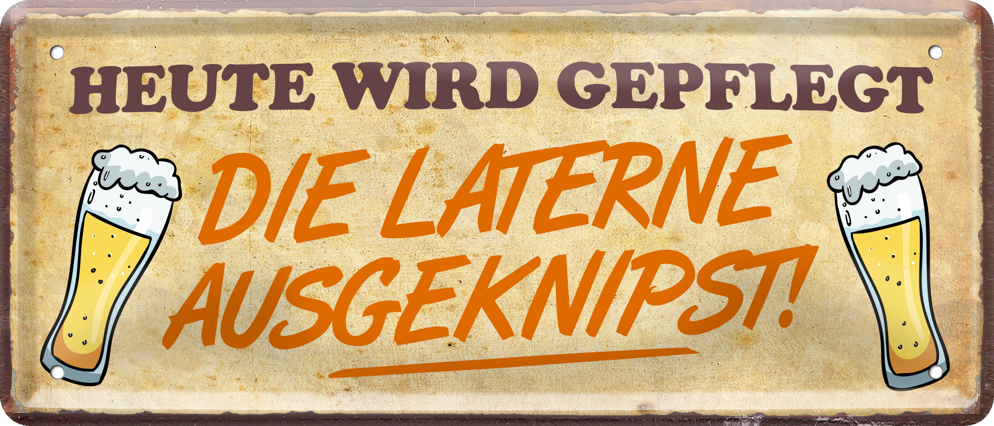 4252024237191		 ''Heute wird gepflegt die Laterne ausgeknipst'' Schilderstore24 Blechschilder sind perfekt als Geschenk zu Weihnachten, Geburtstage, Feiern, Partys, Grillabende, Namenstag, Feiertag, Mädelsabend, Hochzeit. Jederzeit stilvoll im Wohnzimmer, Partykeller, Garage, Praxis, Büro, Café, Hauseingang Alkohol Kasten Bier Saufen Getränk Bier Alkohol schaumkrone promille hopfen