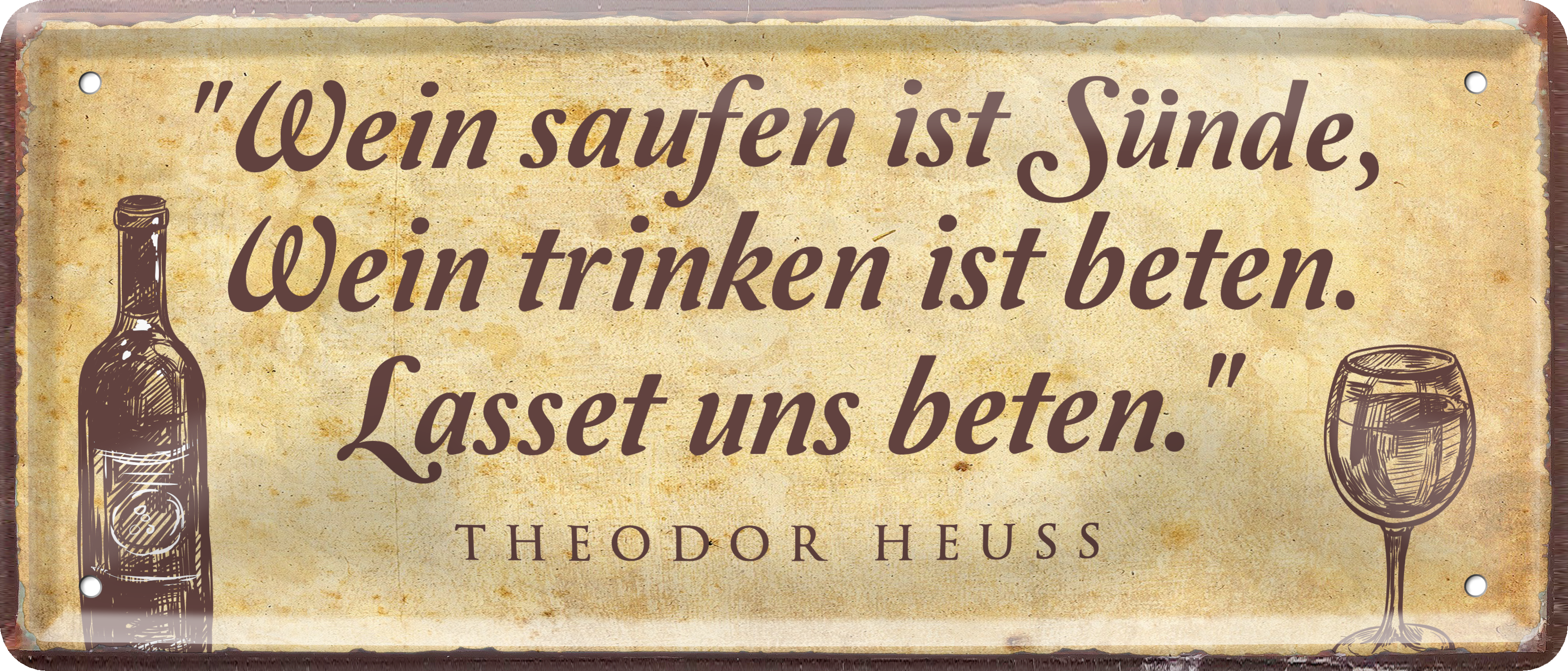 4252024237092		 ''Wein saufen ist Sünde, lasset beten'' Schilderstore24 Blechschilder sind perfekt als Geschenk zu Weihnachten, Geburtstage, Feiern, Partys, Grillabende, Namenstag, Feiertag, Mädelsabend, Hochzeit. Jederzeit stilvoll im Wohnzimmer, Partykeller, Garage, Praxis, Büro, Café, Hauseingang Alkohol Cocktail Bier Sekt Getränk Bier Alkohol schnaps promille tequila   
