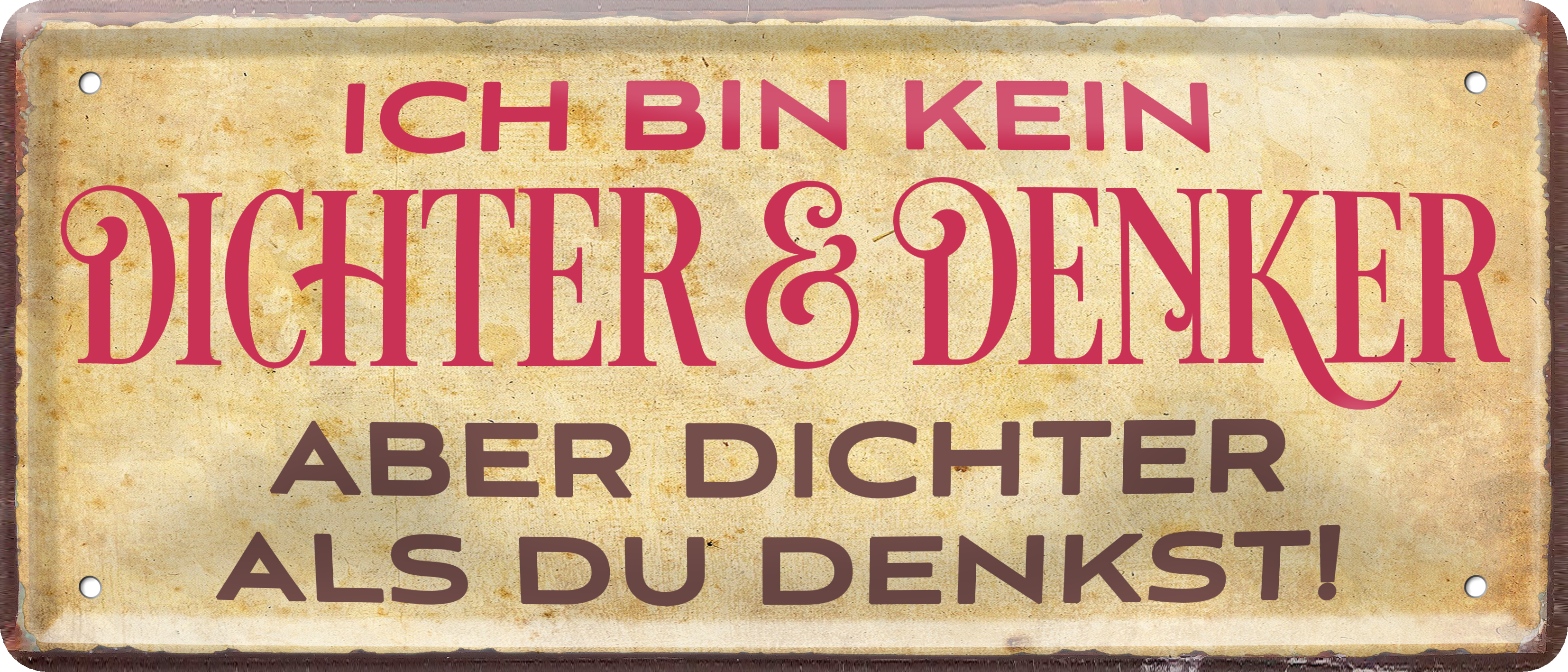 4252024236989		 ''Ich bin kein Dichter&Denker'' Schilderstore24 Blechschilder sind perfekt als Geschenk zu Weihnachten, Geburtstage, Feiern, Partys, Grillabende, Namenstag, Feiertag, Mädelsabend, Hochzeit. Jederzeit stilvoll im Wohnzimmer, Partykeller, Garage, Praxis, Büro, Café, Hauseingang Alkohol Cocktail Bier Sekt Getränk Bier Alkohol schnaps promille tequila   