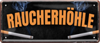 4252024236781		 ''Raucherhöhle'' Schilderstore24 Blechschilder sind perfekt als Geschenk zu Weihnachten, Geburtstage, Feiern, Partys, Grillabende, Namenstag, Feiertag, Mädelsabend, Hochzeit. Jederzeit stilvoll im Wohnzimmer, Partykeller, Garage, Praxis, Büro, Café, Hauseingang Sarkasmus Ironie Funny Schwarzer Humor faul dumm fun rente lästern teufel